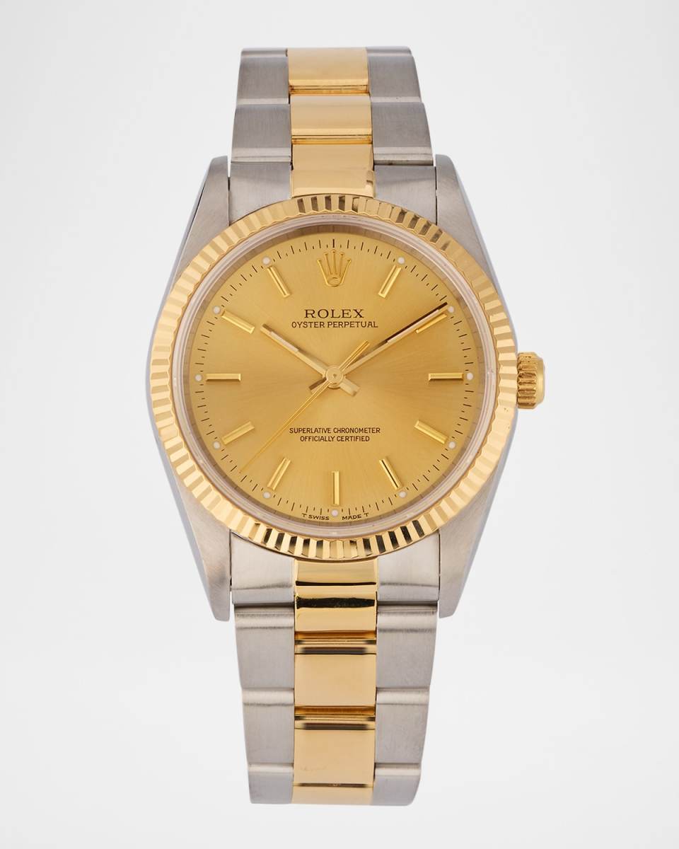 Rolex Stainless Steel and 18K Yellow Gold Oyster Perpetual Superlative Chronometer 34mm Vintage 1996 Watch